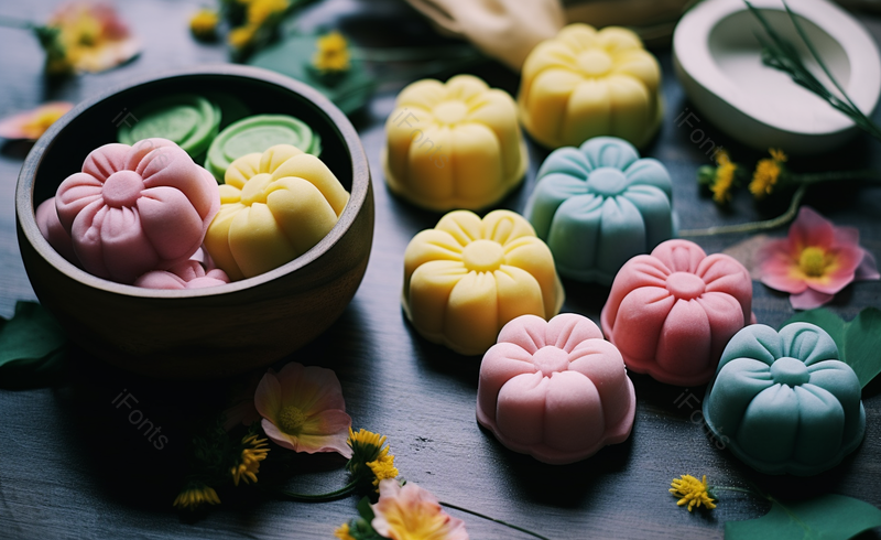 文艺唯美中秋节鲜花冰皮月饼素材图片,高清,摄影图,摄影图片,图片大全,摄影图免费下载